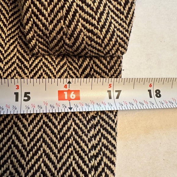 Vintage 100% Silk Ralph Lauren Women's Size 4 Herringbone Blazer Tan Black Italy - Picture 9 of 11